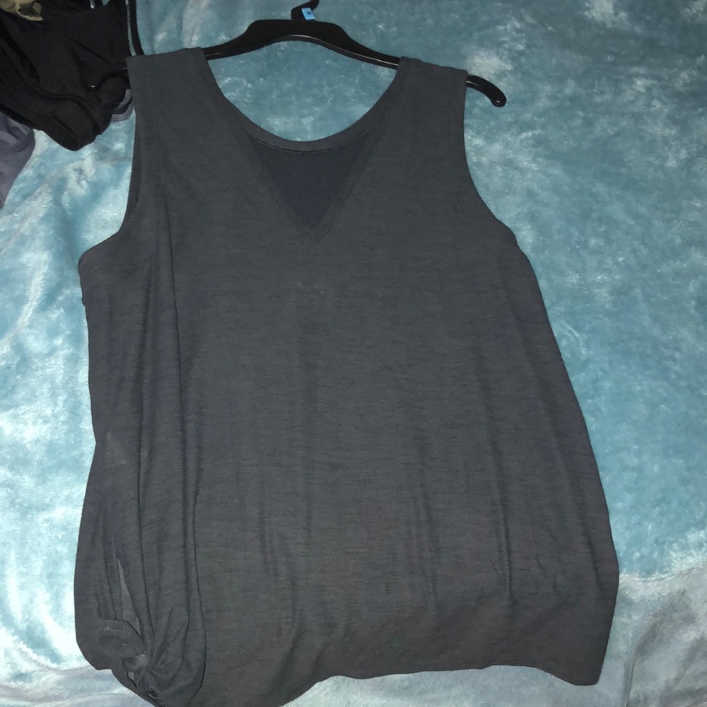 Black tank top with side tie